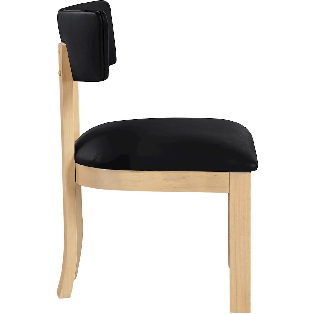 Lavrin Black Vegan Leather Upholstered Dining Side Chair, Set of 2