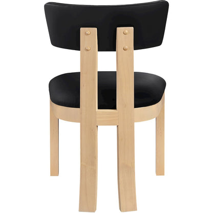 Lavrin Black Vegan Leather Upholstered Dining Side Chair, Set of 2