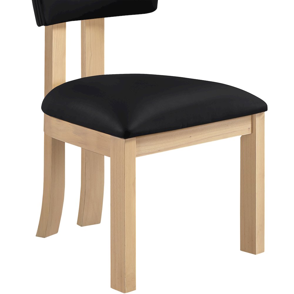 Lavrin Black Vegan Leather Upholstered Dining Side Chair, Set of 2