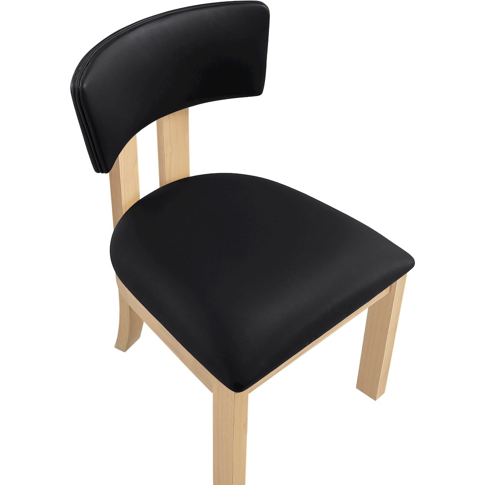 Lavrin Black Vegan Leather Upholstered Dining Side Chair, Set of 2