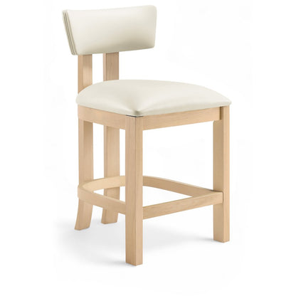 Lavrin Cream Vegan Leather Upholstered Counter Stool, Set of 2