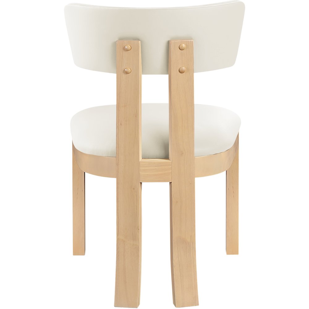 Lavrin Cream Vegan Leather Upholstered Dining Side Chair, Set of 2