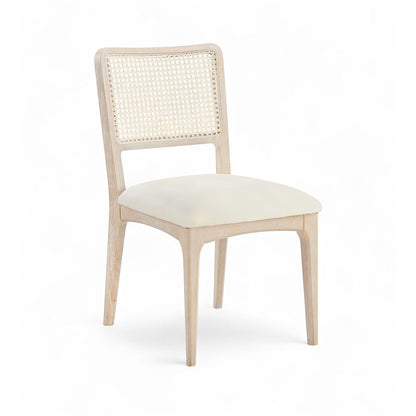Atrium Cream Vegan Leather Upholstered Dining Chair, Set of 2