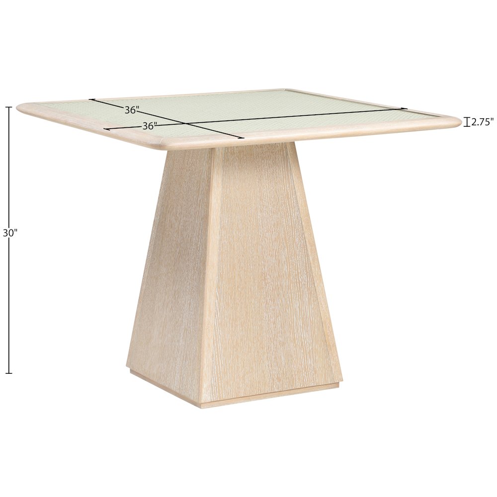 Atrium 36" Natural Glass And Cane Top With Solid Wood Base Dining / Game Table