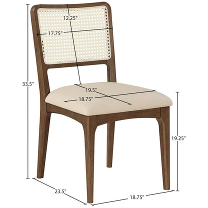 Atrium Beige Vegan Leather Upholstered Dining Chair, Set of 2