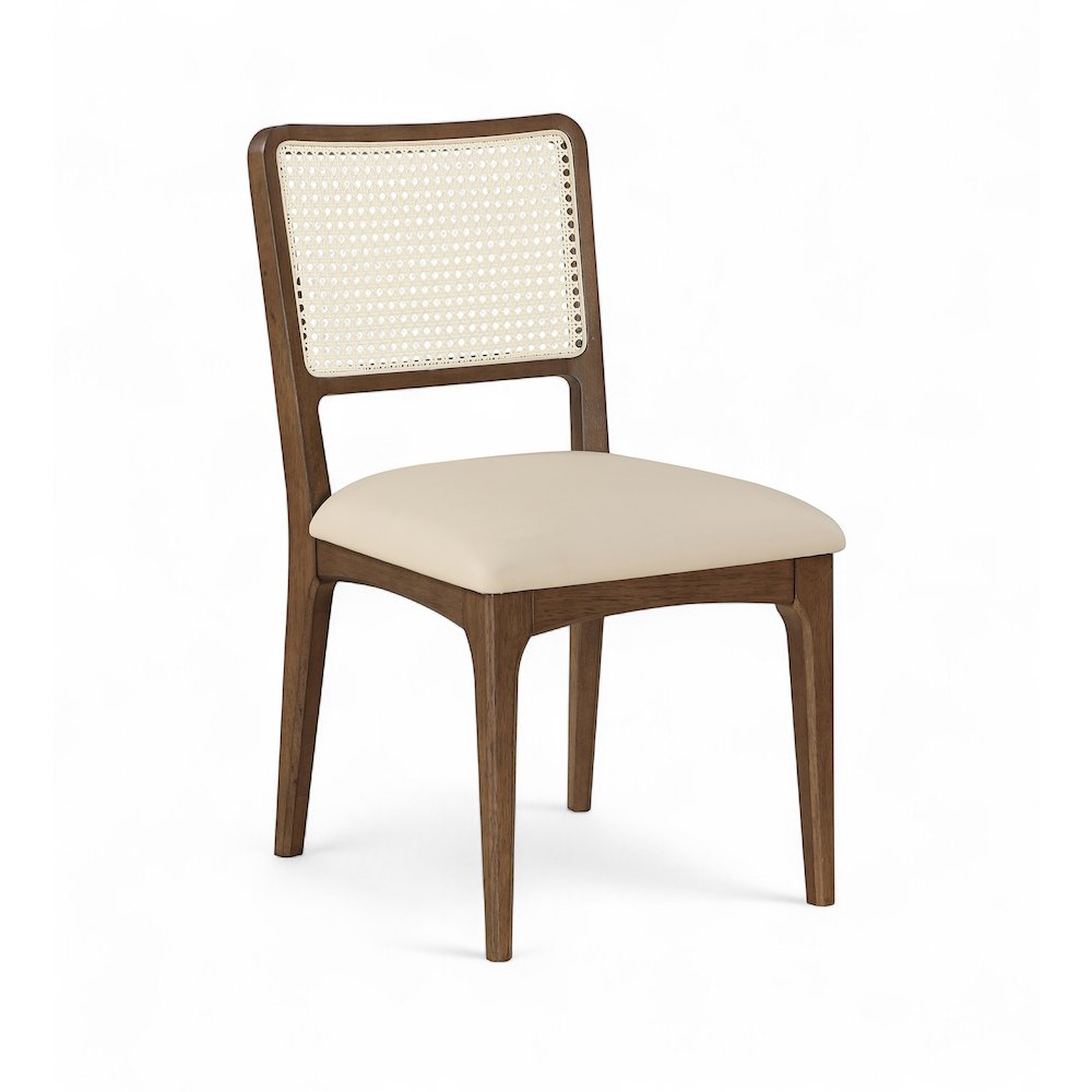 Atrium Beige Vegan Leather Upholstered Dining Chair, Set of 2