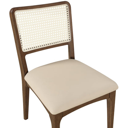 Atrium Beige Vegan Leather Upholstered Dining Chair, Set of 2