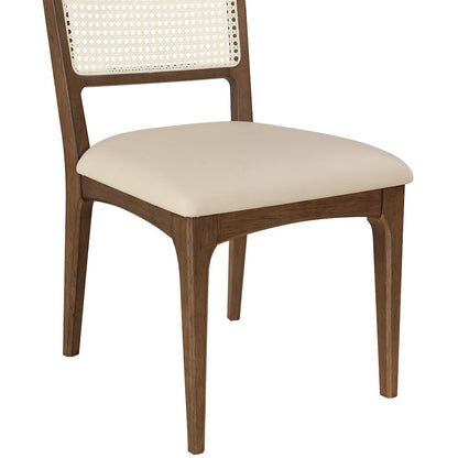 Atrium Beige Vegan Leather Upholstered Dining Chair, Set of 2