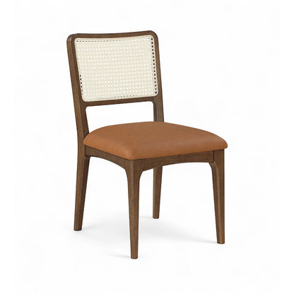 Atrium Cognac Vegan Leather Upholstered Dining Chair, Set of 2