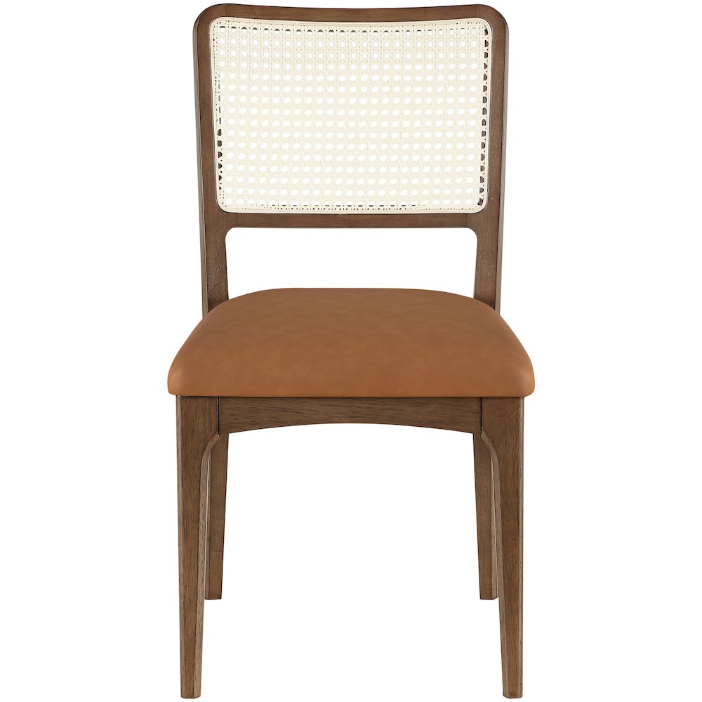 Atrium Cognac Vegan Leather Upholstered Dining Chair, Set of 2