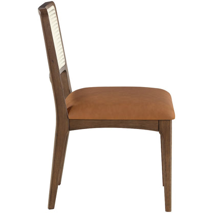 Atrium Cognac Vegan Leather Upholstered Dining Chair, Set of 2