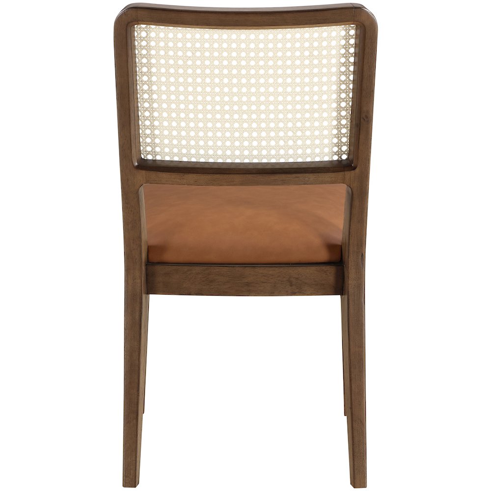 Atrium Cognac Vegan Leather Upholstered Dining Chair, Set of 2