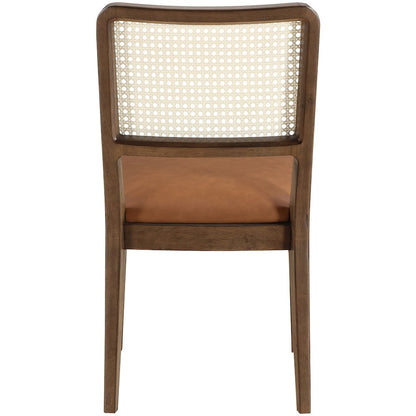 Atrium Cognac Vegan Leather Upholstered Dining Chair, Set of 2