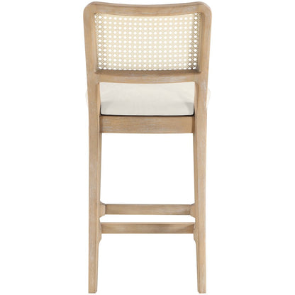 Atrium Cream Vegan Leather Upholstered Counter Stool, Set of 2