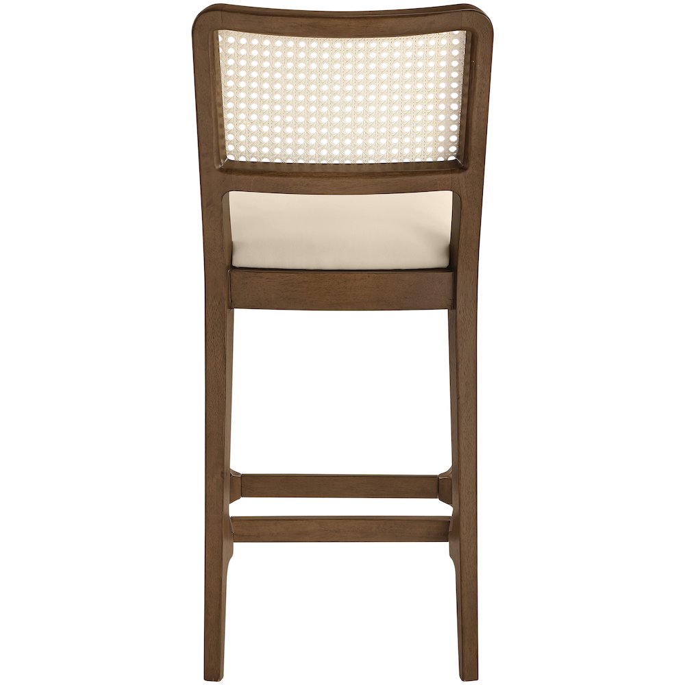 Atrium Beige Vegan Leather Upholstered Counter Stool, Set of 2