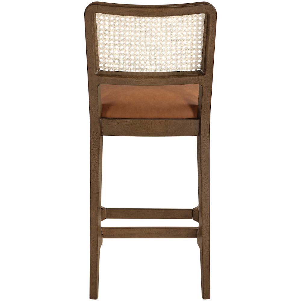 Atrium Cognac Vegan Leather Upholstered Counter Stool, Set of 2