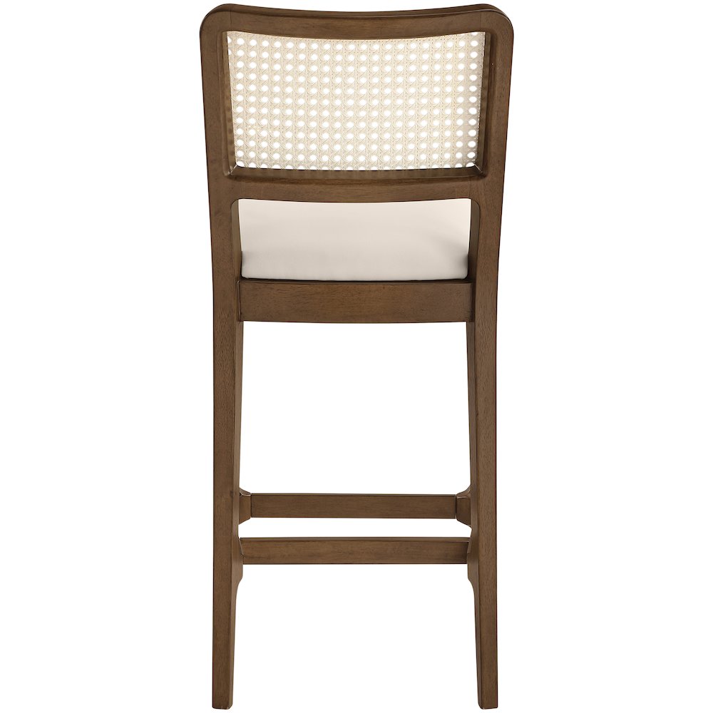 Atrium Cream Vegan Leather Upholstered Counter Stool, Set of 2