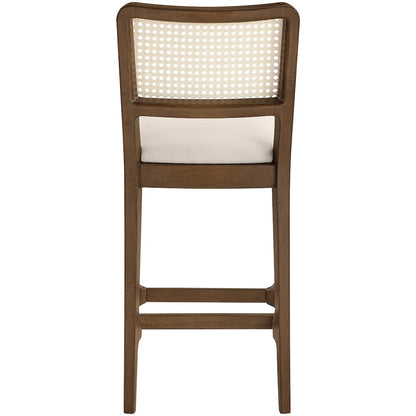 Atrium Cream Vegan Leather Upholstered Counter Stool, Set of 2