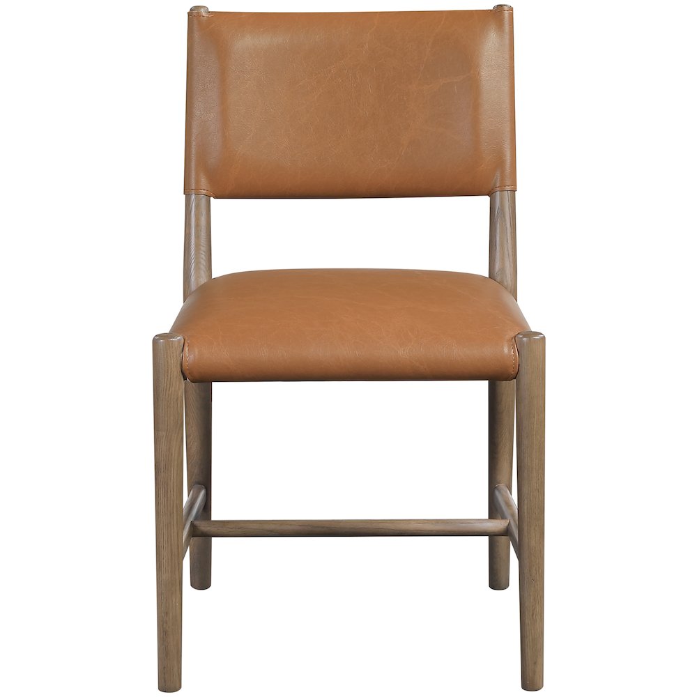 Andie Cognac Vegan Leather Upholstered Dining Chair, Set of 2