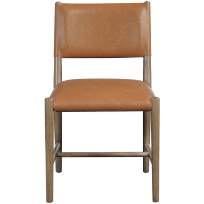 Andie Cognac Vegan Leather Upholstered Dining Chair, Set of 2