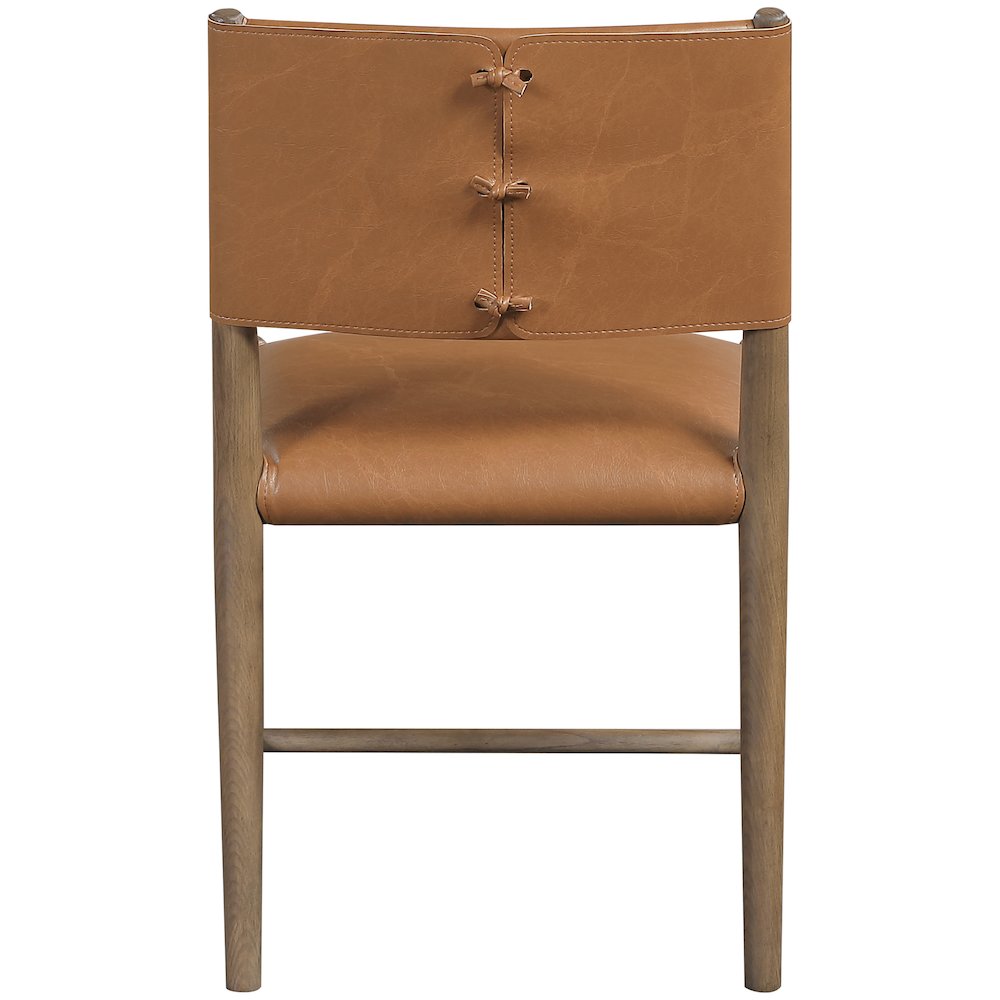 Andie Cognac Vegan Leather Upholstered Dining Chair, Set of 2