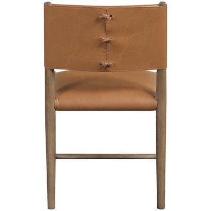 Andie Cognac Vegan Leather Upholstered Dining Chair, Set of 2