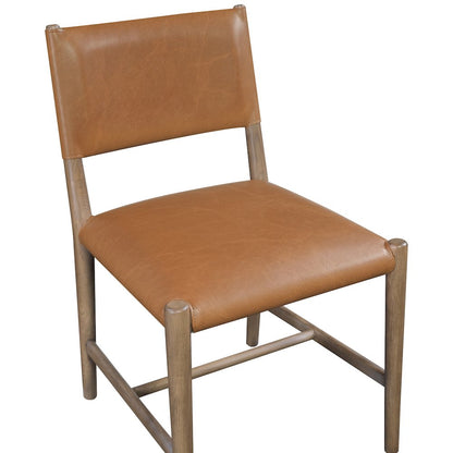 Andie Cognac Vegan Leather Upholstered Dining Chair, Set of 2
