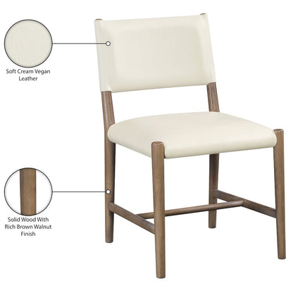 Andie Cream Vegan Leather Upholstered Dining Chair, Set of 2