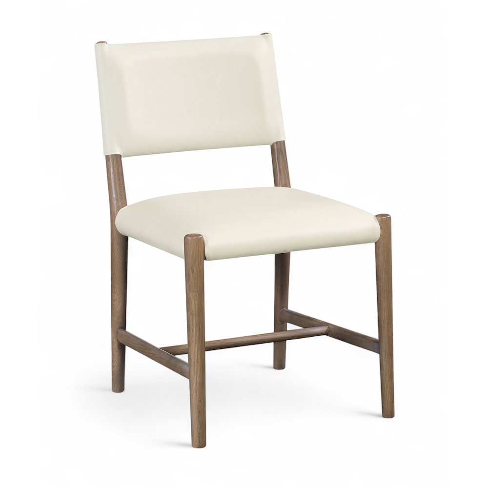 Andie Cream Vegan Leather Upholstered Dining Chair, Set of 2