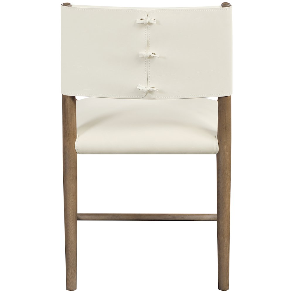 Andie Cream Vegan Leather Upholstered Dining Chair, Set of 2