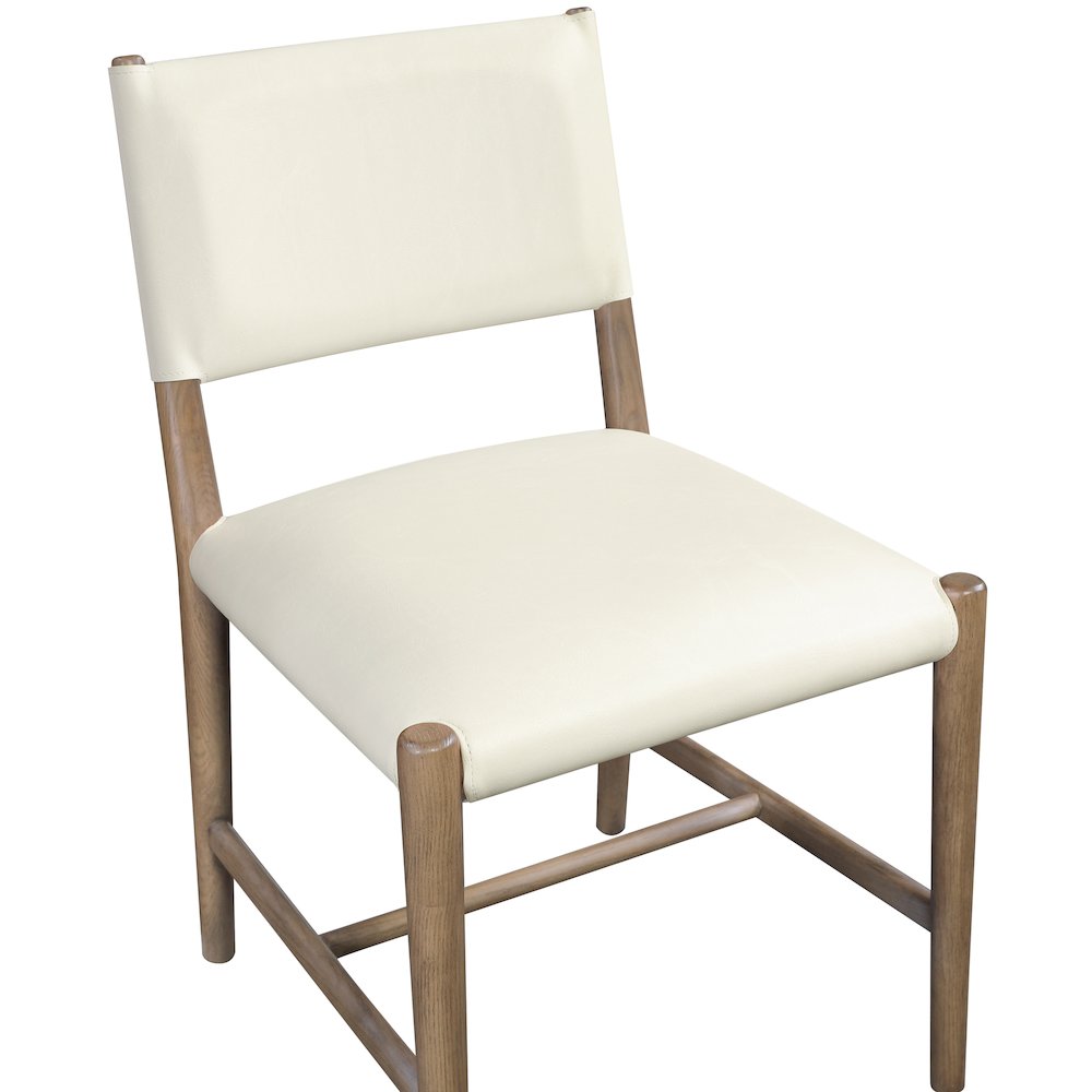 Andie Cream Vegan Leather Upholstered Dining Chair, Set of 2