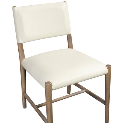 Andie Cream Vegan Leather Upholstered Dining Chair, Set of 2