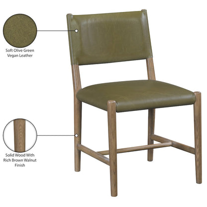 Andie Olive Vegan Leather Upholstered Dining Chair, Set of 2