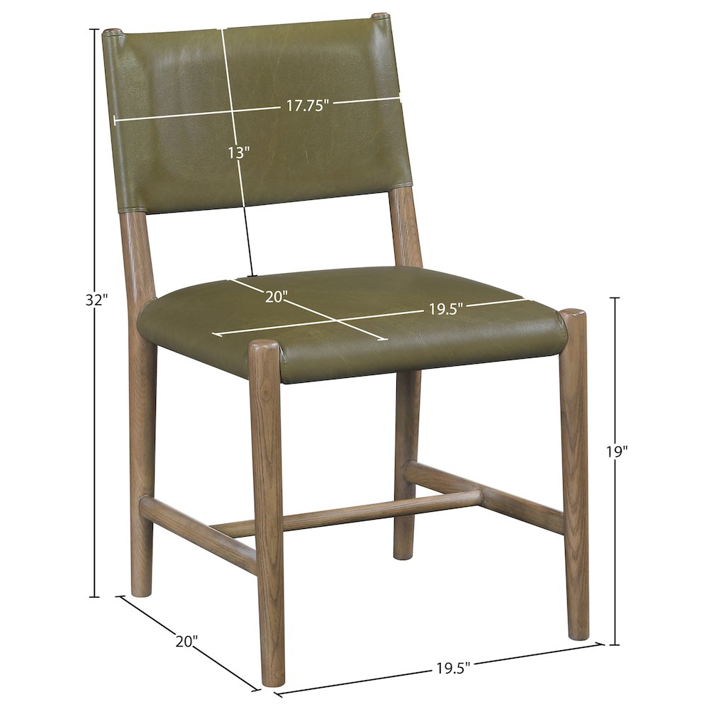 Andie Olive Vegan Leather Upholstered Dining Chair, Set of 2
