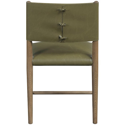 Andie Olive Vegan Leather Upholstered Dining Chair, Set of 2