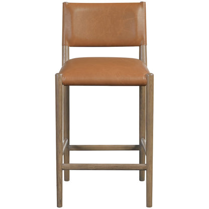Andie Cognac Vegan Leather Upholstered Counter Stool