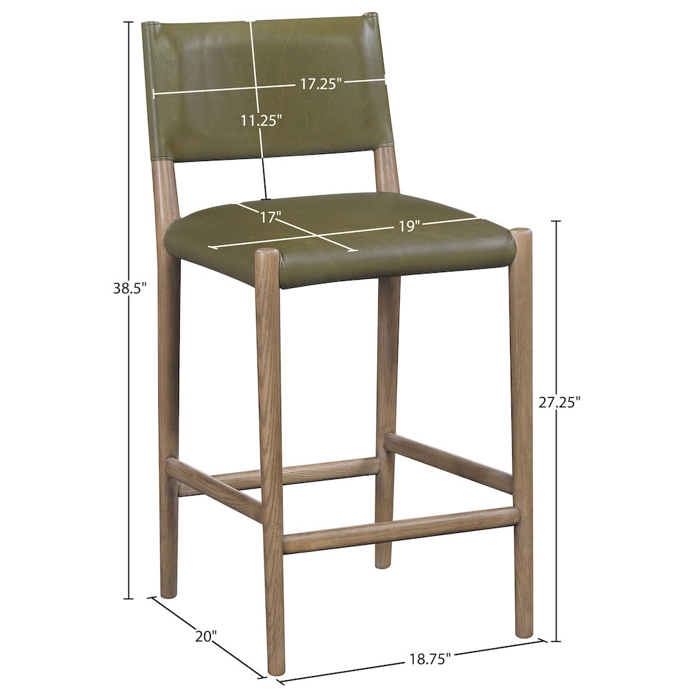 Andie Olive Vegan Leather Upholstered Counter Stool