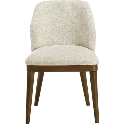 Valeo Beige Linen Textured Fabric Upholstered Dining Chair, Set of 2