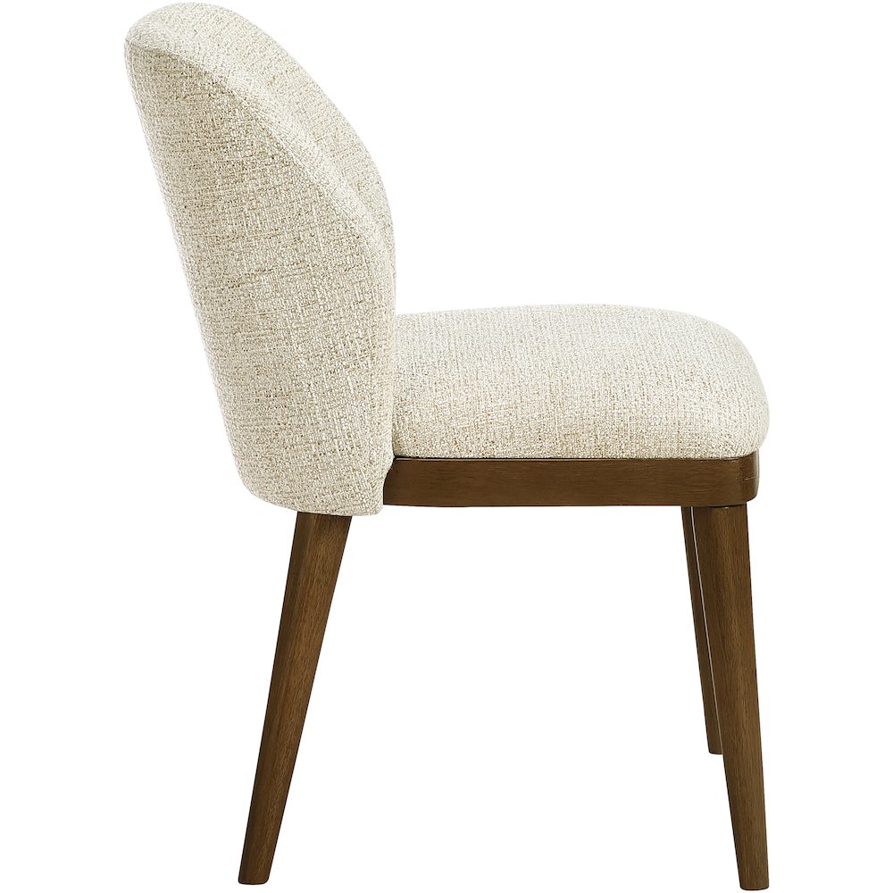 Valeo Beige Linen Textured Fabric Upholstered Dining Chair, Set of 2