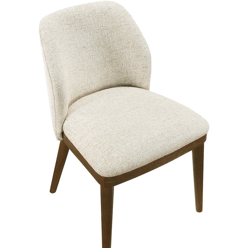 Valeo Beige Linen Textured Fabric Upholstered Dining Chair, Set of 2