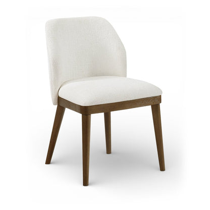 Valeo Cream Linen Textured Fabric Upholstered Dining Chair, Set of 2