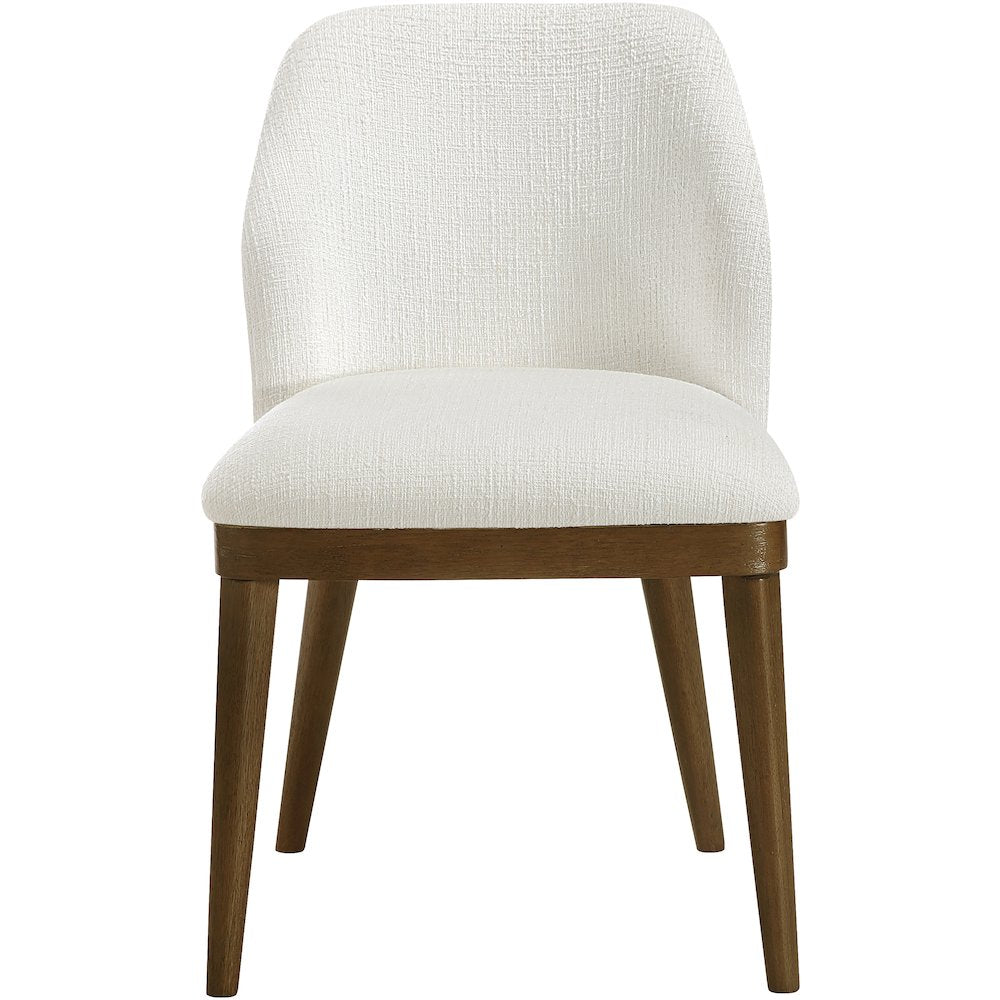 Valeo Cream Linen Textured Fabric Upholstered Dining Chair, Set of 2