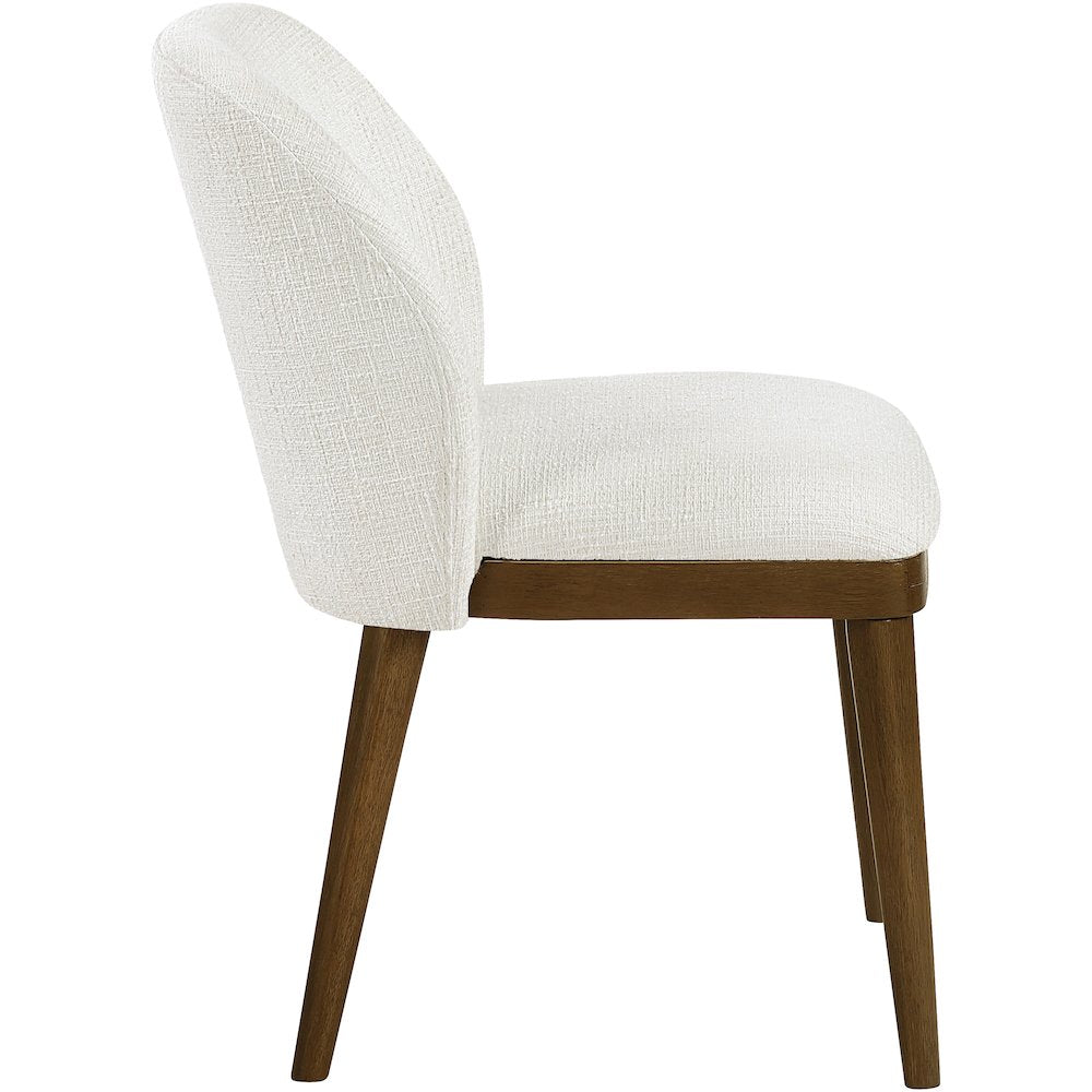 Valeo Cream Linen Textured Fabric Upholstered Dining Chair, Set of 2