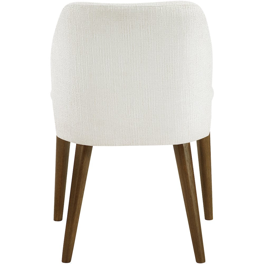Valeo Cream Linen Textured Fabric Upholstered Dining Chair, Set of 2