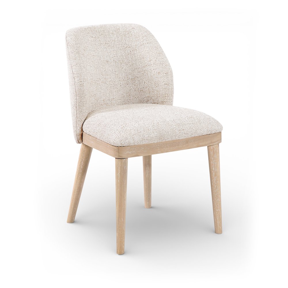 Valeo Beige Linen Textured Fabric Upholstered Dining Chair, Set of 2