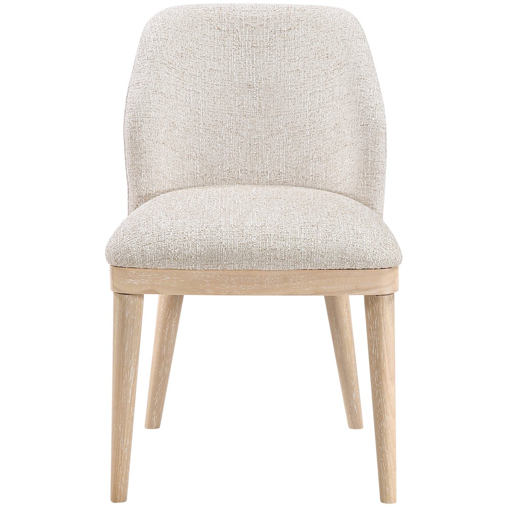 Valeo Beige Linen Textured Fabric Upholstered Dining Chair, Set of 2