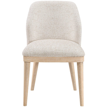 Valeo Beige Linen Textured Fabric Upholstered Dining Chair, Set of 2