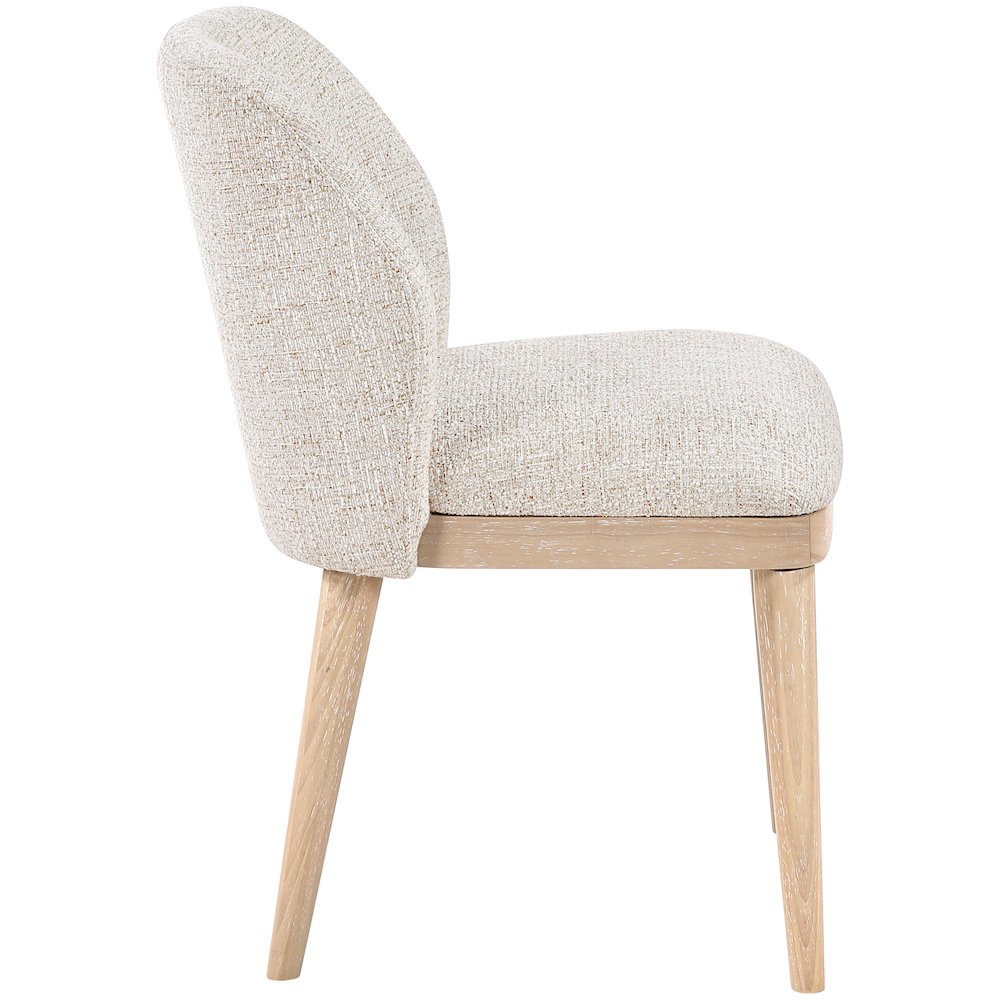 Valeo Beige Linen Textured Fabric Upholstered Dining Chair, Set of 2