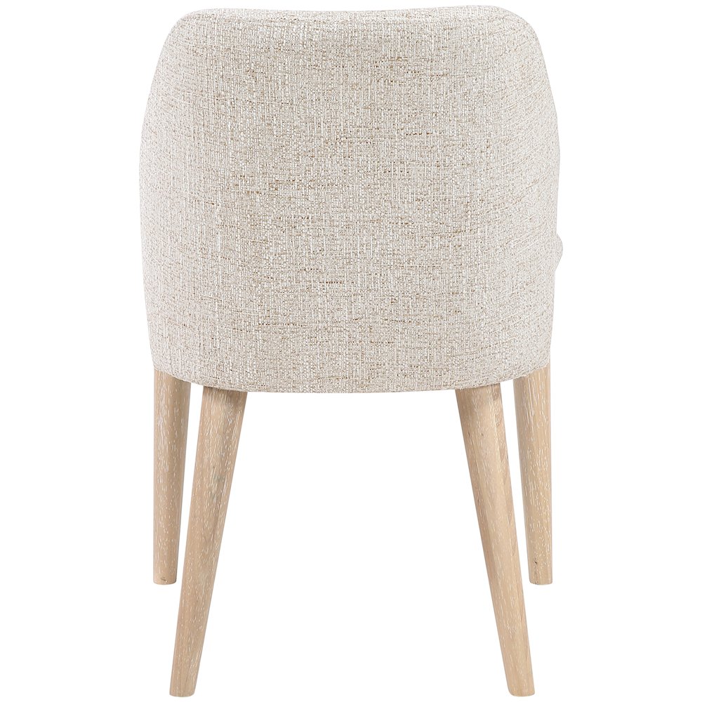 Valeo Beige Linen Textured Fabric Upholstered Dining Chair, Set of 2