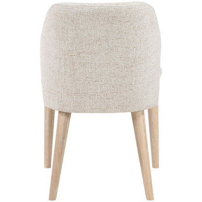 Valeo Beige Linen Textured Fabric Upholstered Dining Chair, Set of 2